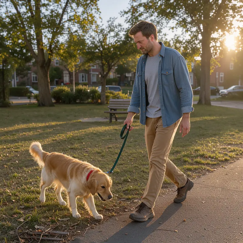 FLUX.3 Klein: Man walking with his dog
