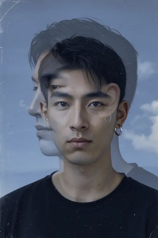 FLUX.3 Klein: Double exposure portrait