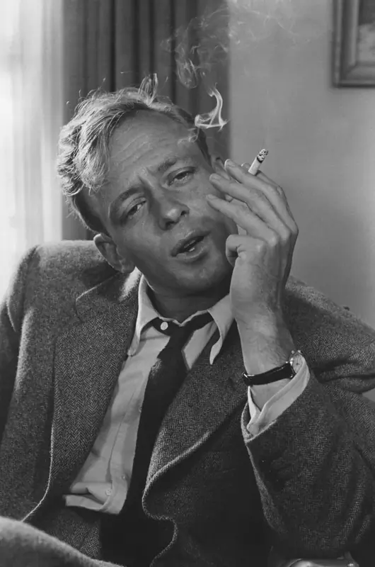 FLUX.3 Klein: Black-and-white portrait of a man smoking a cigarette