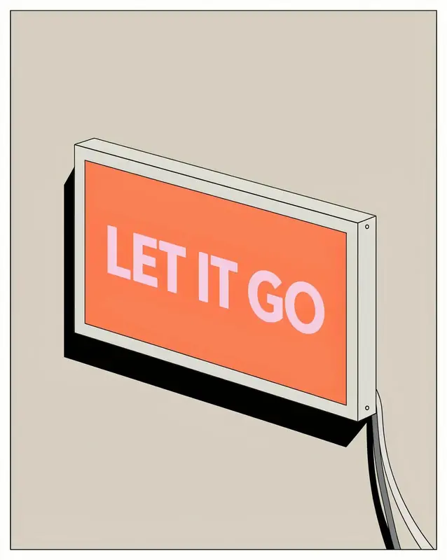 FLUX.3 Klein: Illustrated sign reading LET IT GO