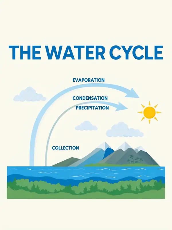 FLUX.3 Klein: The water cycle infographic