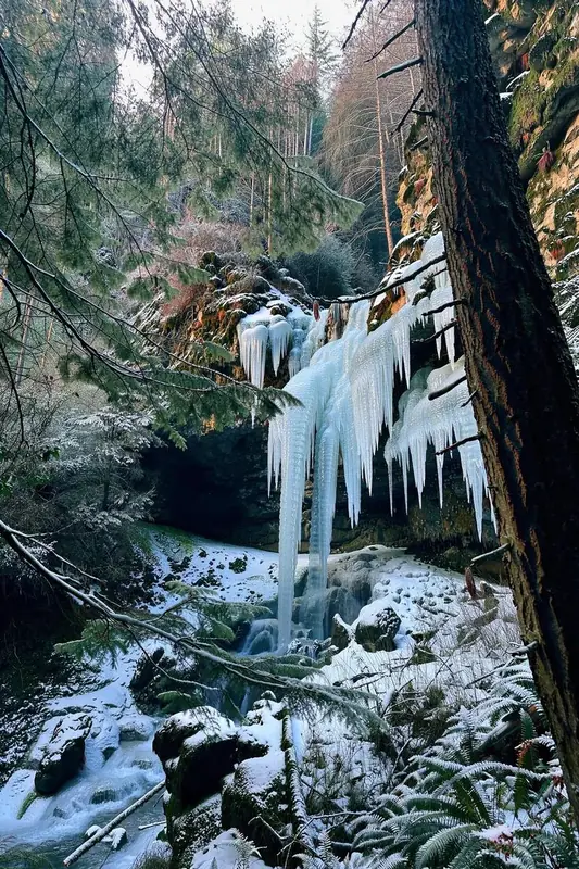 FLUX.3 Klein: Waterfall frozen into ice