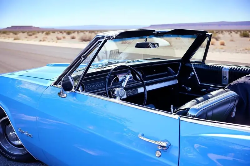 FLUX.3 Klein: Convertible moved to a desert road