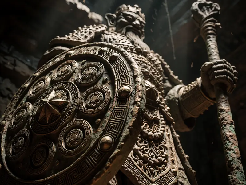 Krea 2 Turbo: Ancient colossus from a low angle