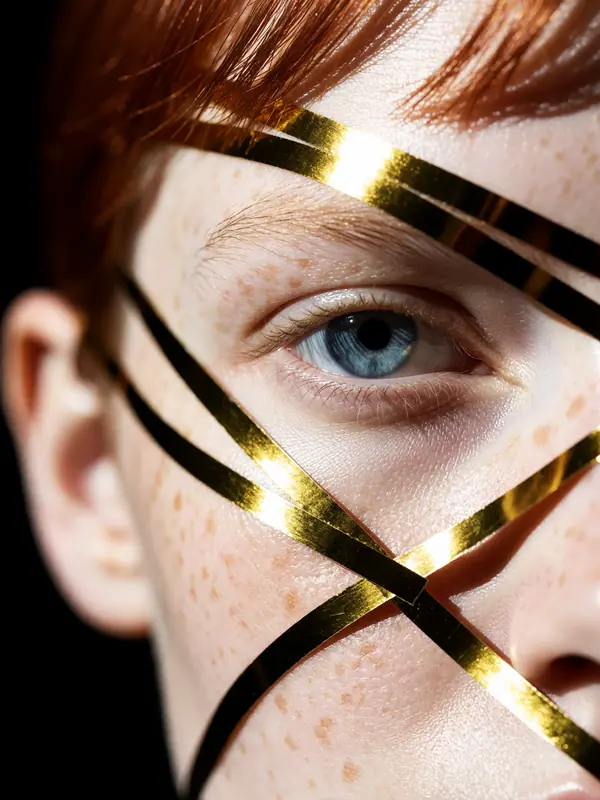 Krea 2 Turbo: Eye wrapped in gold ribbons