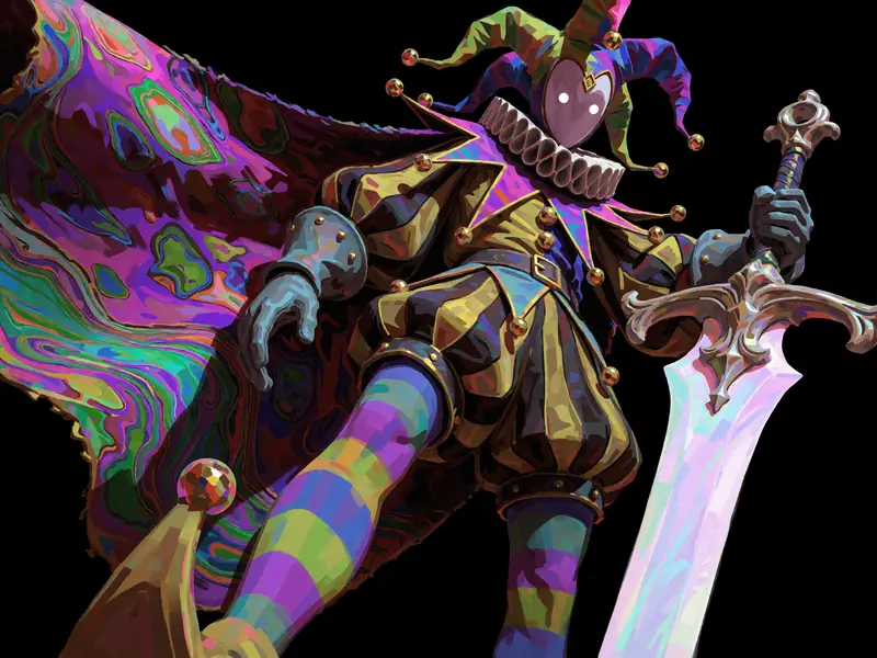 Krea 2 Turbo: Psychedelic jester painting