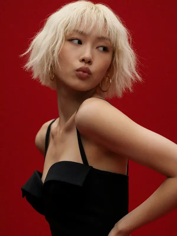 Krea 2 Turbo: Platinum bob fashion editorial