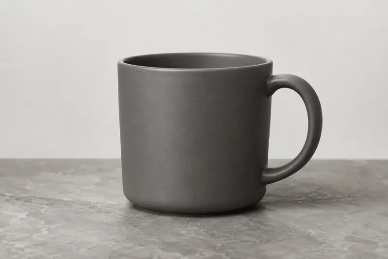 Krea 2 (tier not stated): Matte ceramic mug product shot