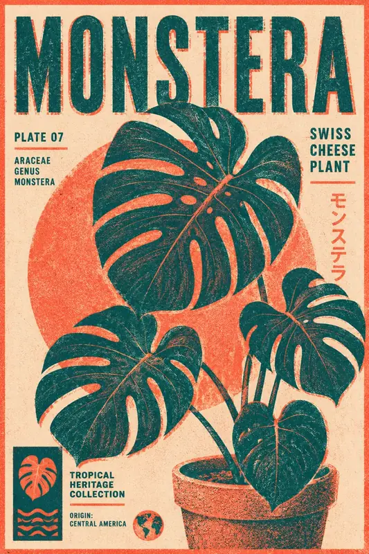 Krea 2 (tier not stated): Botanical risograph poster